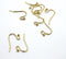 earring ear hooks, 24k gold plated brass, 10mm x 20mm, 2 pieces, gold earrings, ear ring hooks, hook ear ring,